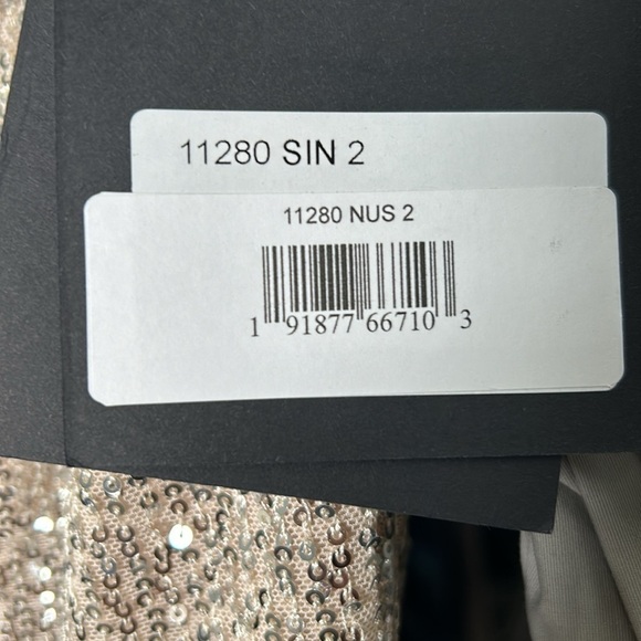 Mac Duggal 11280 SEQUINED SOFT TIE HALTER NECK COLUMN GOWN - Picture 7 of 7